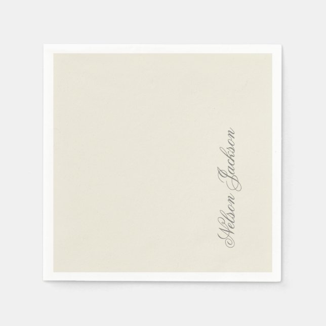 Einfach Schlicht Minimalistisch Elegant Modern Pas Serviette (Vorderseite)