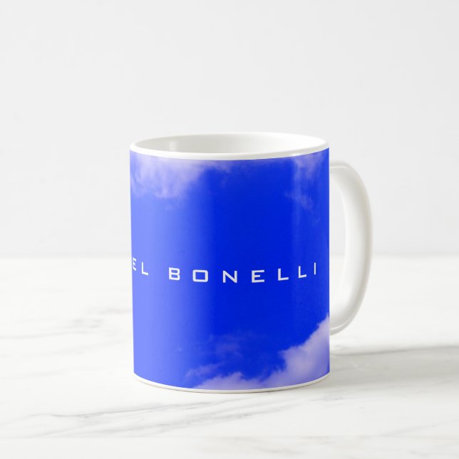 Einfach Schlichter Blue Sky Minimalistisch Ihr Nam Kaffeetasse (VorderseiteRechts)