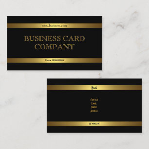 Einfach schlichtes Gold Schwarz Elegant Klassisch Visitenkarte