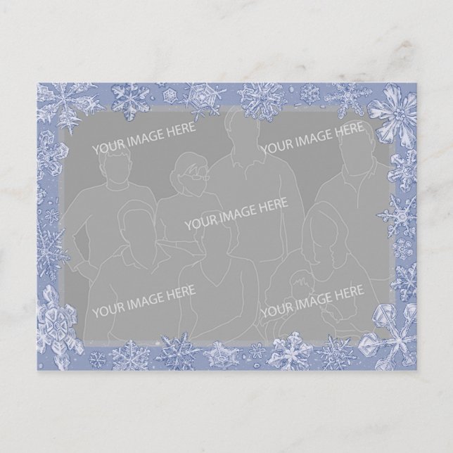 Einfach Schneeflocken Art Frame Personalisiertes F Postkarte (Vorderseite)