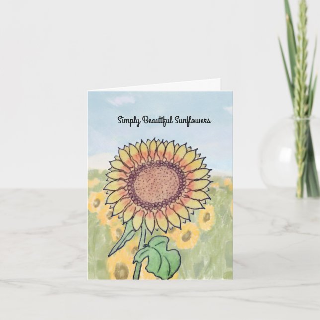 Einfach schöne Sonnenblume Karte (Vorderseite)