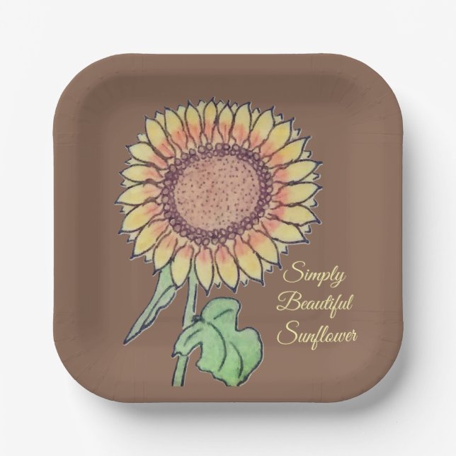 Einfach schöne Sonnenblume  Pappteller (Vorderseite)