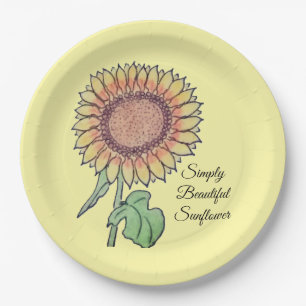 Einfach schöne Sonnenblume Pappteller
