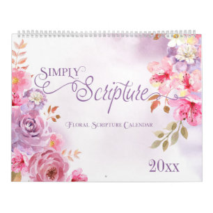 Einfach Schrift Floralkalender Kalender