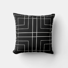 EINFACH SCHWARZ IN WEISSER KREUZPILLOW KISSEN