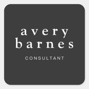 Einfach Schwarz kreativ Beruflich modern Quadratischer Aufkleber