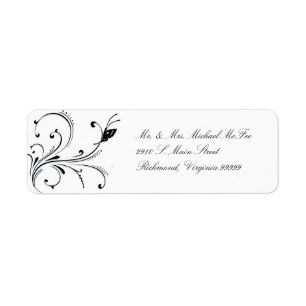 Einfach-Schwarz-Schmetterling-Rollen-Label