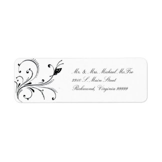 Einfach-Schwarz-Schmetterling-Rollen-Label
