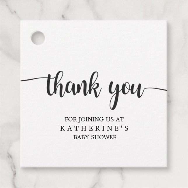 Einfach Schwarz und Weiß Buffalo Kariert Danke Geschenkanhänger (Vorderseite)