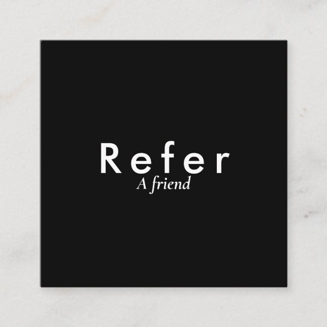 Einfach Schwarz und Weiß Empfehlungskarte (Vorderseite)