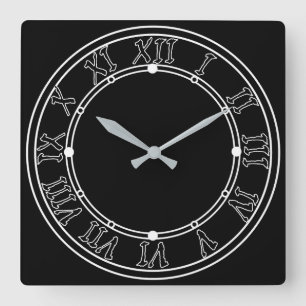 Einfach, schwarz und weiß, modische Wall-Uhr Quadratische Wanduhr