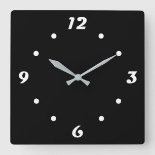 Einfach, schwarz und weiß, modische Wall-Uhr Quadratische Wanduhr