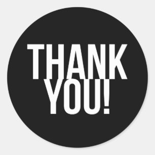 Einfach Schwarz und Weiß Vielen Dank Runder Aufkleber