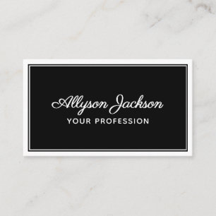 Einfach Schwarz und Weiß Visitenkarte