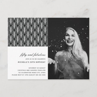 Einfach Schwarz-weiß 50 und prachtvolle Art Déco 5 Postkarte