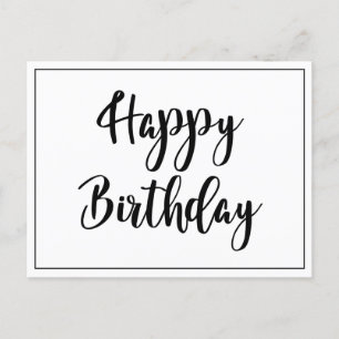 Einfach Schwarz Weiß Alles Gute zum Geburtstag  Postkarte