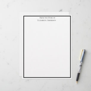 Einfach Schwarz-weiß Beruflich Personalisiert Briefbogen