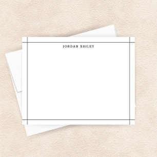 Einfach Schwarz Weiß Geometrisch Modern Profession Mitteilungskarte