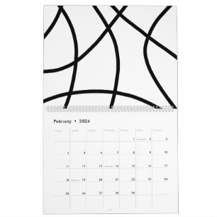 Einfach Schwarz-weiß modern Minimalistisch Abstrak Kalender