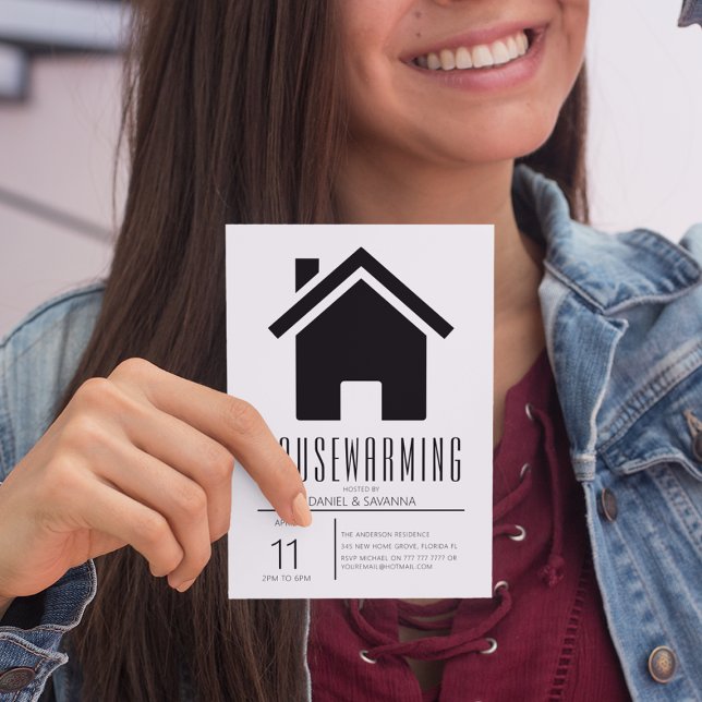 Einfach Schwarz-Weiß-Party Einladung (Von Creator hochgeladen)