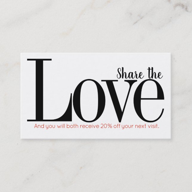 Einfach | Schwarz & Weiß & Rot | Verweisung Empfehlungskarte (Vorderseite)