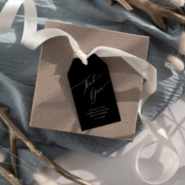 Einfach Schwarz & Weiß Vielen Dank Brautparty Geschenkanhänger