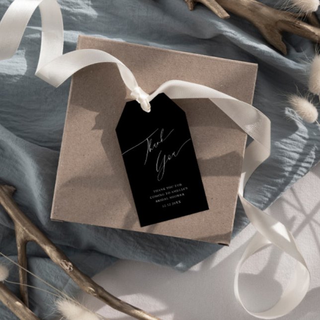 Einfach Schwarz & Weiß Vielen Dank Brautparty Geschenkanhänger (Von Creator hochgeladen)