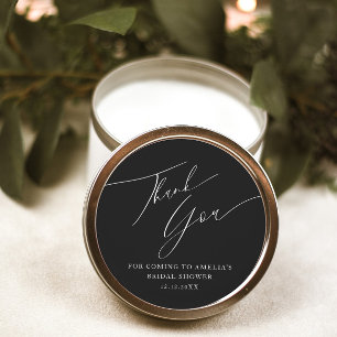 Einfach Schwarz & Weiß Vielen Dank Brautparty Runder Aufkleber