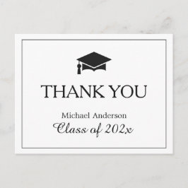Einfach Schwarz-weißer Abschluss Vielen Dank Postkarte