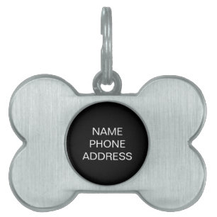 Einfach Schwarz-weißer Name Kontakt Info Hund Tiermarke
