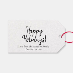 Einfach Schwarz-weißes benutzerdefiniertes Skript  Geschenkanhänger