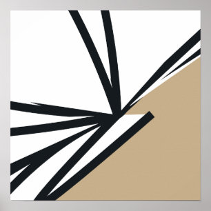 Einfach Schwarz-weißes Gold Abstrakt Poster