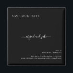 Einfach Schwarze Hochzeit Rette unser Datum Magnet<br><div class="desc">Einfach und elegant. Hochzeit Save the Date. Individuellen Namens Magnet. Schwarz und Weiß.</div>