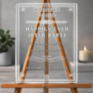 Einfach Schwarze und Weiße Happily Ever After Hoch Acrylschild