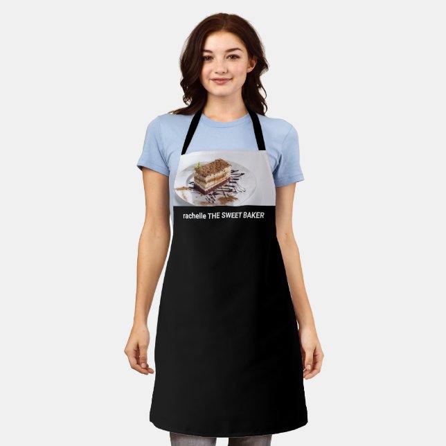 Einfach schwarzes benutzerdefiniertes Foto und Nam Schürze (Getragen)