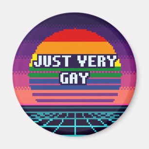Einfach sehr schwuler Pride-Pixel-Magnet Magnet
