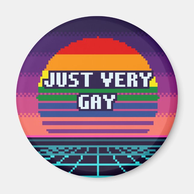 Einfach sehr schwuler Pride-Pixel-Magnet Magnet (Vorne)