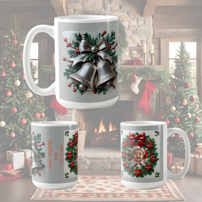 Einfach Silver Bells Weihnachten anpassbar Kaffeetasse (Von Creator hochgeladen)