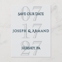 Einfach Silver Save the Date Postcard