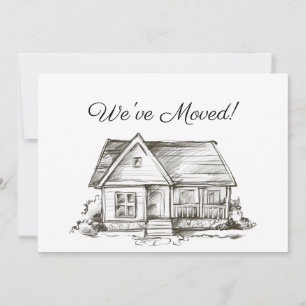Einfach skizziert Haus neue Adresse Ankündigung