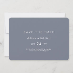 Einfach Slate Blue Gray Horizontal Save The Date