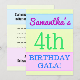 Einfach, Spaß "4. GEBURTSTAG GALA!" Einladung