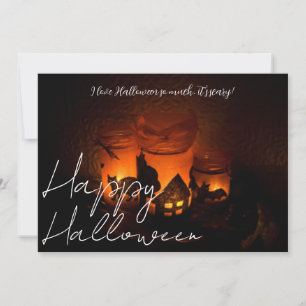 Einfach Spooky dunkle Familie glücklich Halloween Feiertagskarte