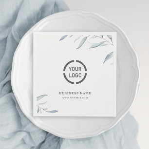 Einfach staubblaues Firmenlogo für Grünpflanzen Serviette