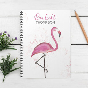 Einfach stilvoll chic rosa Flamingo Aquarell Notizblock