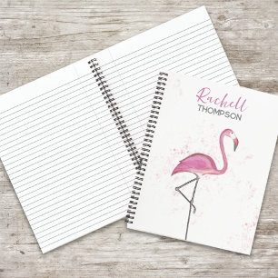 Einfach stilvoll chic rosa Flamingo Aquarell Notizbuch