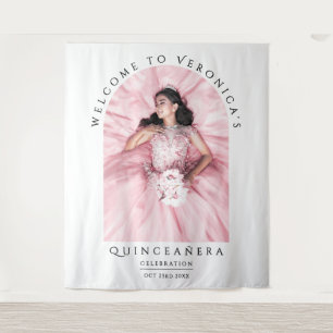 Einfach, stilvoll in Weiß mit klassischem Foto Wandteppich