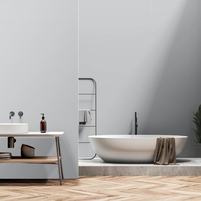 EINFACH STILVOLL MODERN ELEGANT KLASSISCH HELLGRAU TAPETE (Badezimmer)