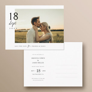 Einfach Stilvolle Save the Date Postkarte mit Foto