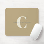 Einfach stilvoller Chic Monogram Name in Dusty Gol Mousepad<br><div class="desc">Einfach stilvoller Chic Monogram Name in Dusty Gold Mouse Pad</div>